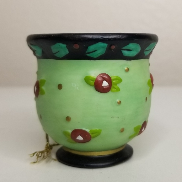 ME INK 1995 Mary Engelbreit Embossed Floral Tea Cup Coffee Cup Mug Ornament - Picture 4 of 9